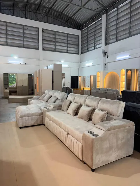 โซฟา L-Shape Recliner Ivory – โซฟา GM Furniture